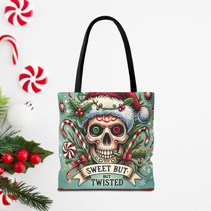 Sweet But Twisted Skull Christmas and Holiday Tote Bag Perfect for Shopping