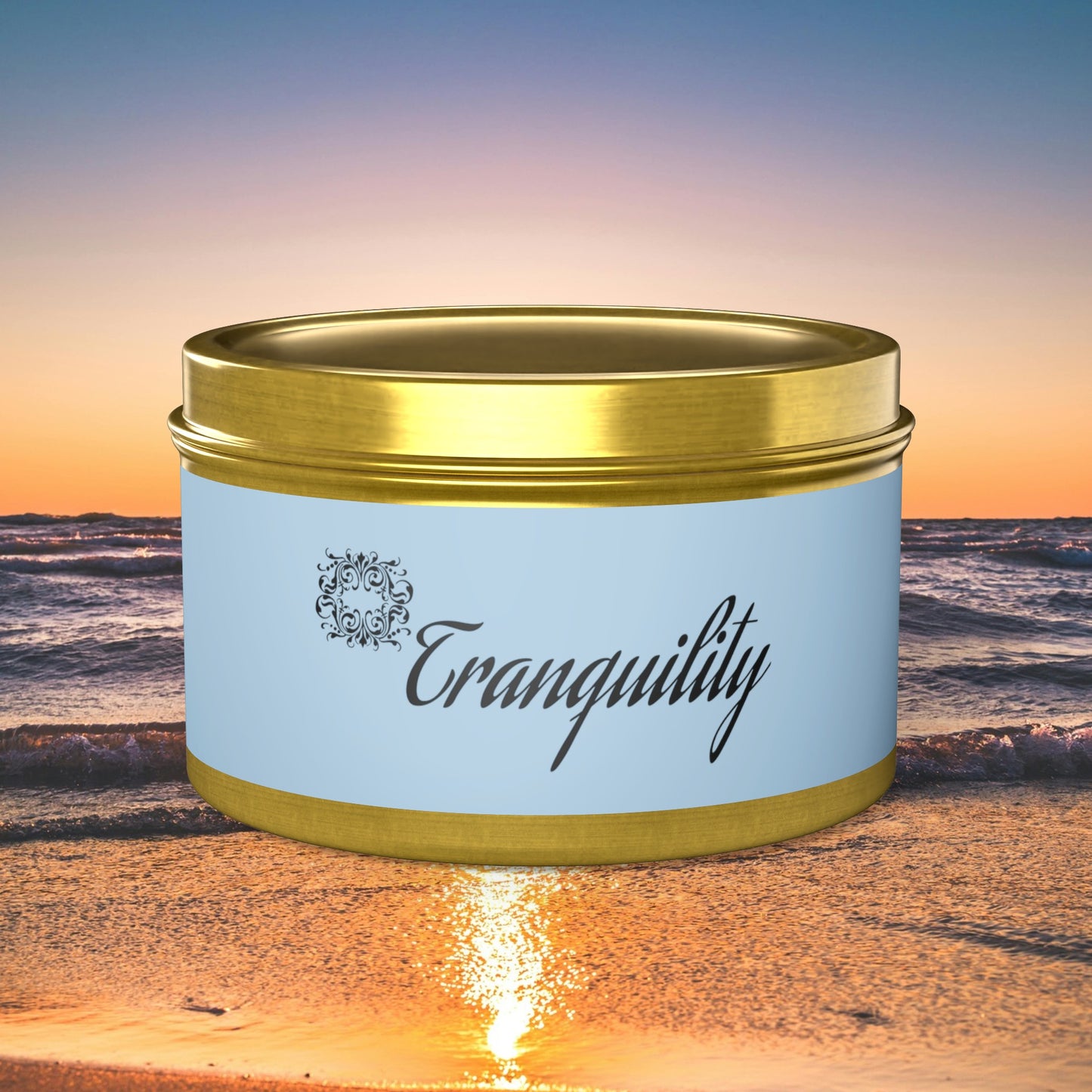 Tranquility Aromatherapy Tin Soy Candles 4oz, 8oz