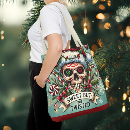 Sweet But Twisted Skull Christmas and Holiday Tote Bag Perfect for Shopping