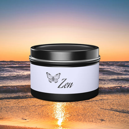 Zen Aromatherapy Tin Soy Candles 4oz, 8oz