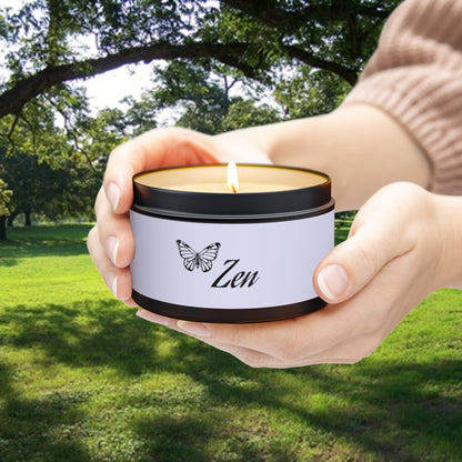 Zen Aromatherapy Tin Soy Candles 4oz, 8oz