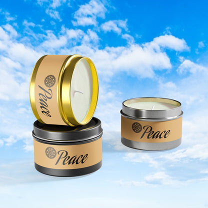 Peace Aromatherapy Tin Soy Candles 4oz, 8oz