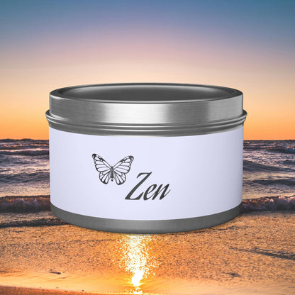 Zen Aromatherapy Tin Soy Candles 4oz, 8oz