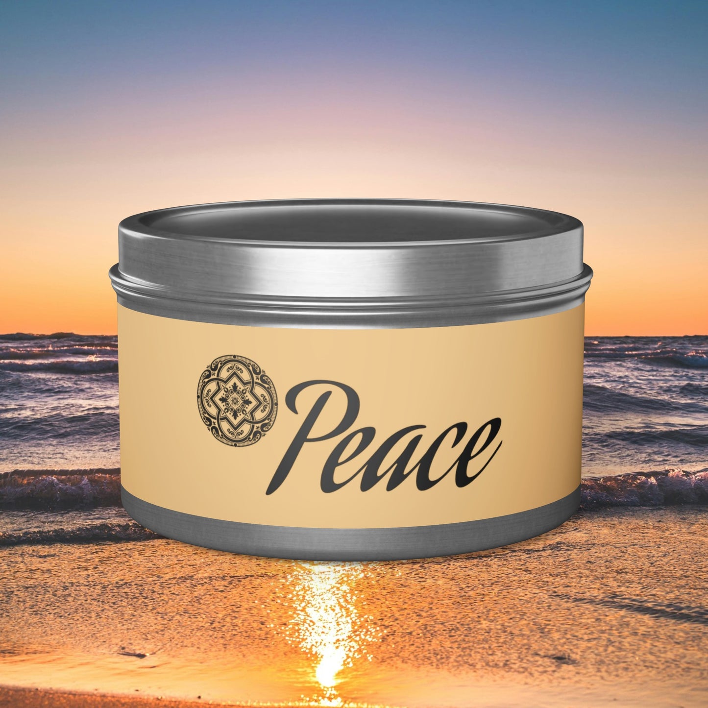 Peace Aromatherapy Tin Soy Candles 4oz, 8oz