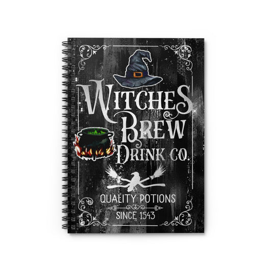 Witches Brew Black  Halloween Spooky Season Spiral Notebook for home or office, journals, gift idea for students and professionals, organize