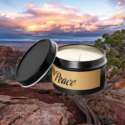 Peace Aromatherapy Tin Soy Candles 4oz, 8oz