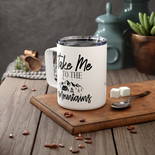 Take Me To The Mountains Insulated Coffee Mug, 10oz Camping Essentials