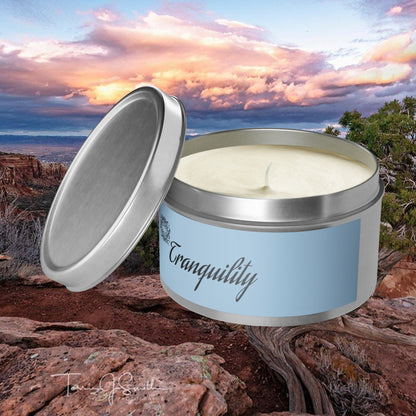 Tranquility Aromatherapy Tin Soy Candles 4oz, 8oz