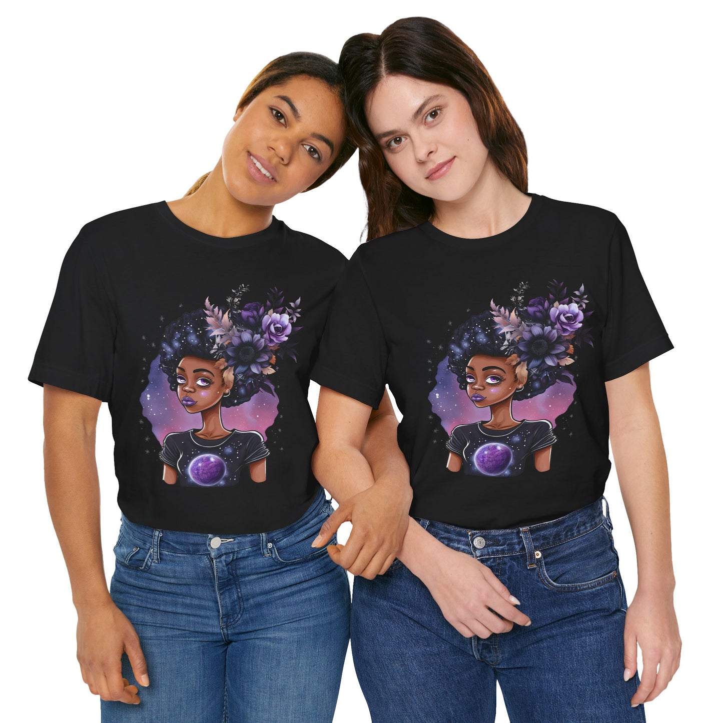 Purple Bling Gemini Unisex Jersey Short Sleeve Tee