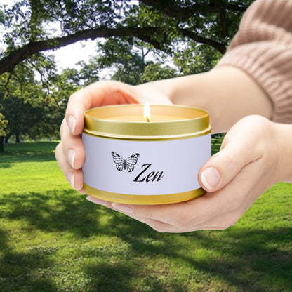 Zen Aromatherapy Tin Soy Candles 4oz, 8oz