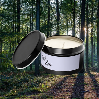 Zen Aromatherapy Tin Soy Candles 4oz, 8oz