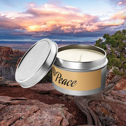 Peace Aromatherapy Tin Soy Candles 4oz, 8oz