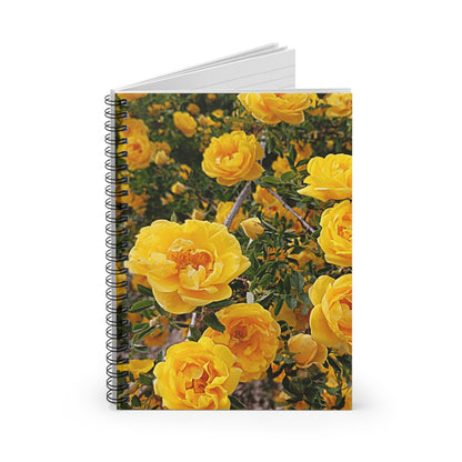 Springtime Yellow Flowers Floral Spiral Notebook - Ruled Line 118 Pages