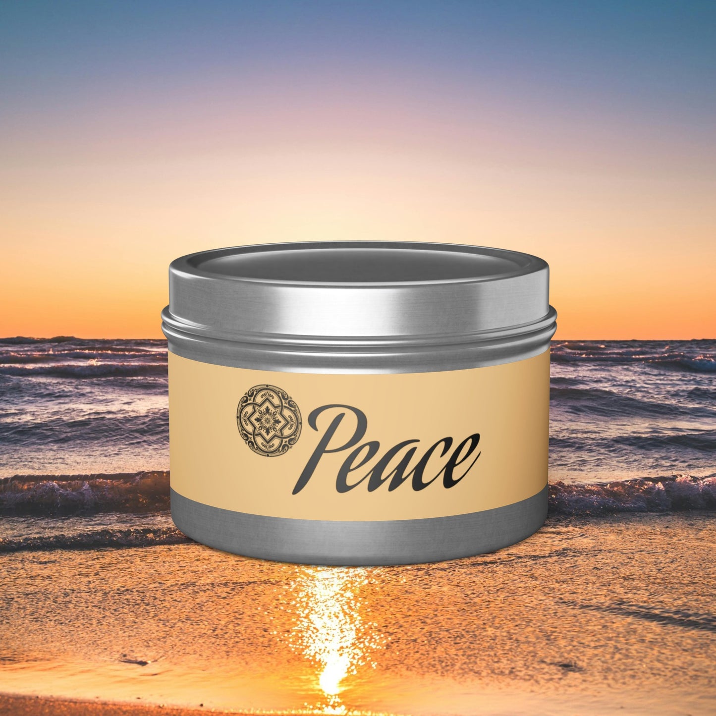 Peace Aromatherapy Tin Soy Candles 4oz, 8oz