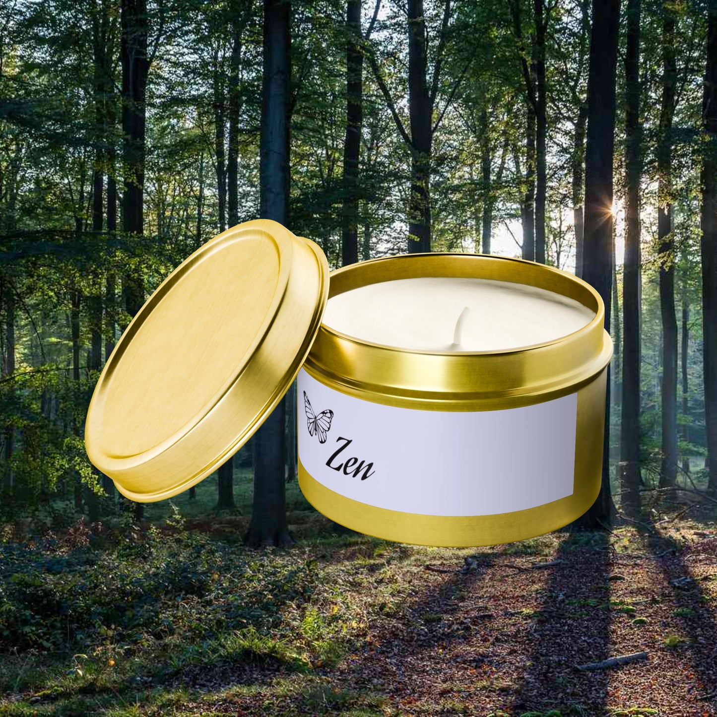 Zen Aromatherapy Tin Soy Candles 4oz, 8oz