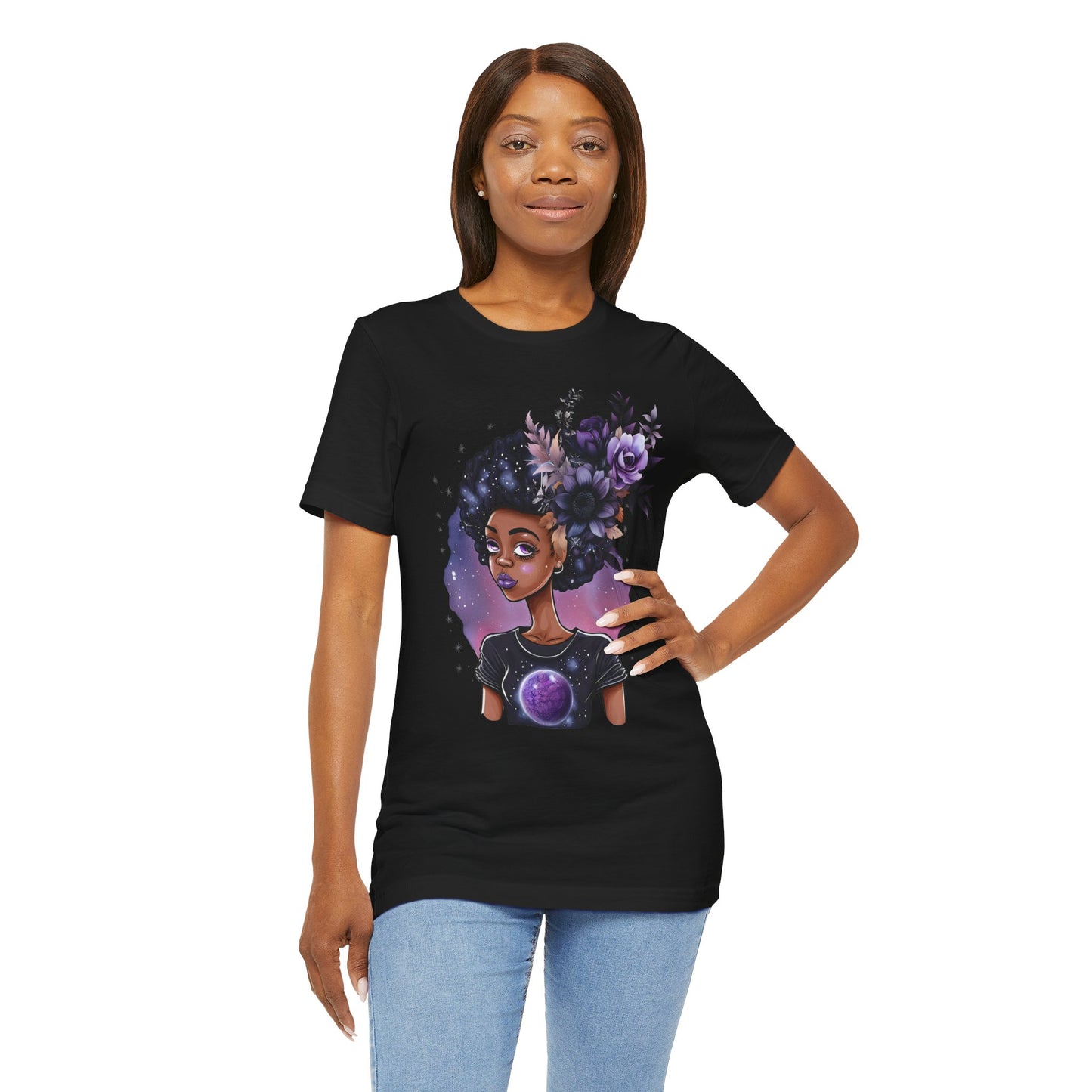 Purple Bling Gemini Unisex Jersey Short Sleeve Tee