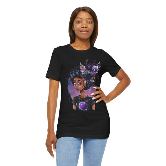 Purple Bling Gemini Unisex Jersey Short Sleeve Tee