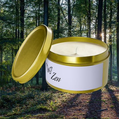 Zen Aromatherapy Tin Soy Candles 4oz, 8oz