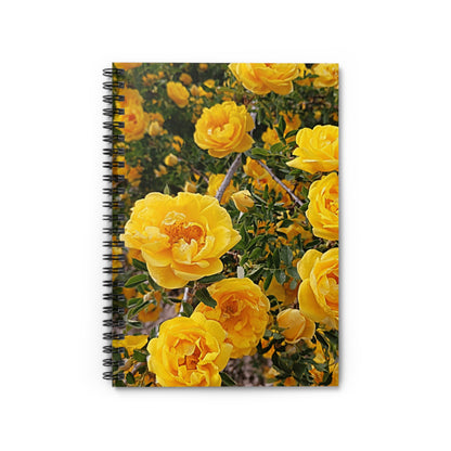 Springtime Yellow Flowers Floral Spiral Notebook - Ruled Line 118 Pages