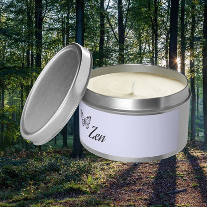 Zen Aromatherapy Tin Soy Candles 4oz, 8oz