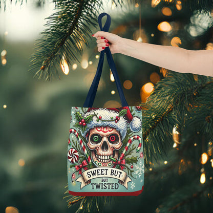 Sweet But Twisted Skull Christmas and Holiday Tote Bag Perfect for Shopping