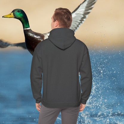 Unisex Heavy Blend™ Hooded Sweatshirt: Ducks, Bucks n' Trucks great for camping