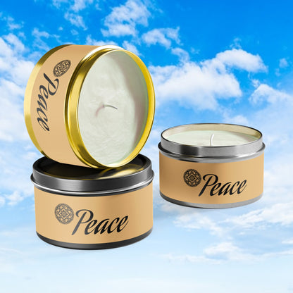 Peace Aromatherapy Tin Soy Candles 4oz, 8oz