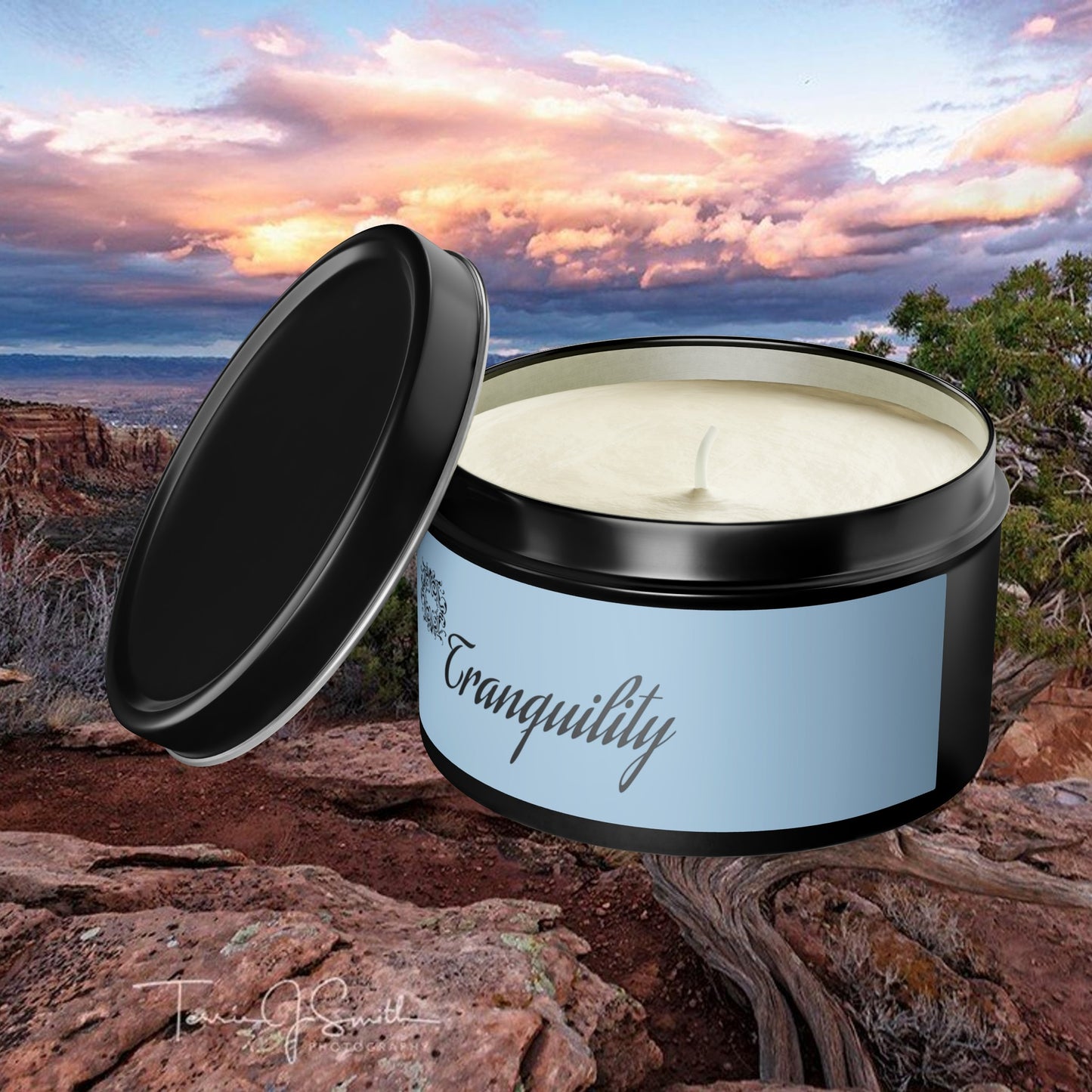 Tranquility Aromatherapy Tin Soy Candles 4oz, 8oz