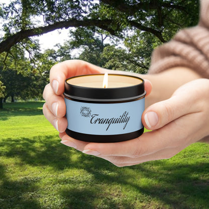 Tranquility Aromatherapy Tin Soy Candles 4oz, 8oz