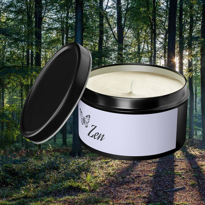 Zen Aromatherapy Tin Soy Candles 4oz, 8oz