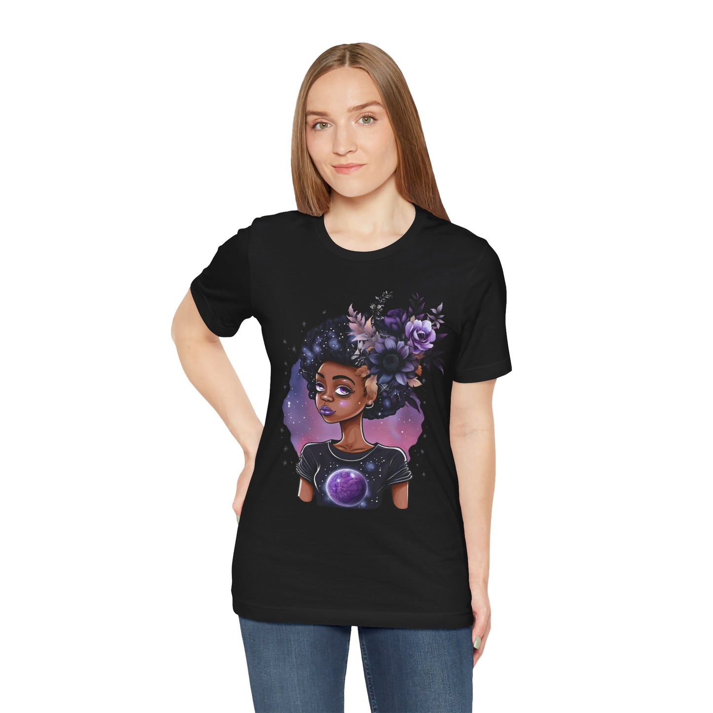 Purple Bling Gemini Unisex Jersey Short Sleeve Tee