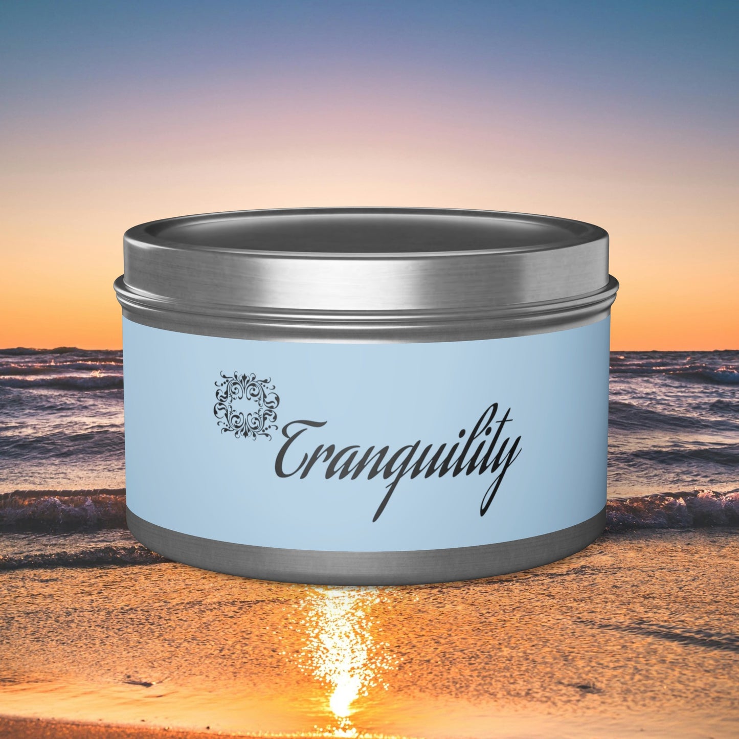 Tranquility Aromatherapy Tin Soy Candles 4oz, 8oz