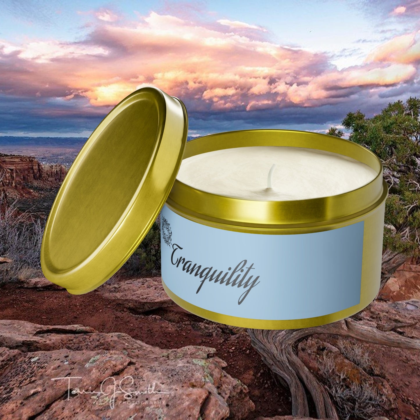 Tranquility Aromatherapy Tin Soy Candles 4oz, 8oz