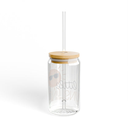 16 oz Sipper Glass w/Bamboo Lid and Tritan Straw: A Little Sunshine