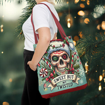 Sweet But Twisted Skull Christmas and Holiday Tote Bag Perfect for Shopping