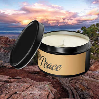 Peace Aromatherapy Tin Soy Candles 4oz, 8oz