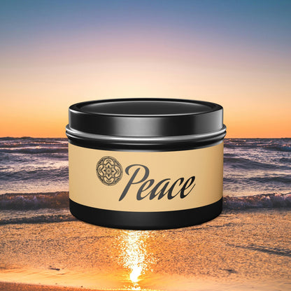 Peace Aromatherapy Tin Soy Candles 4oz, 8oz