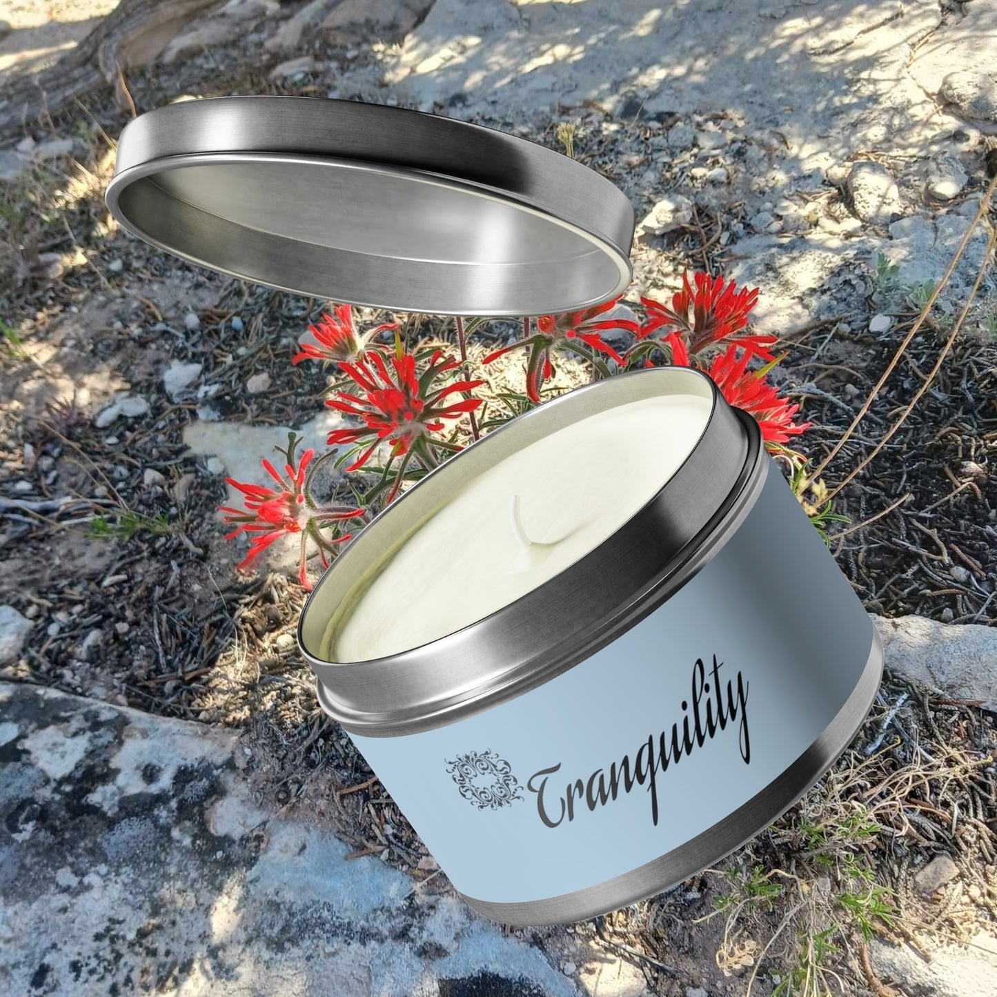 Tranquility Aromatherapy Tin Soy Candles 4oz, 8oz