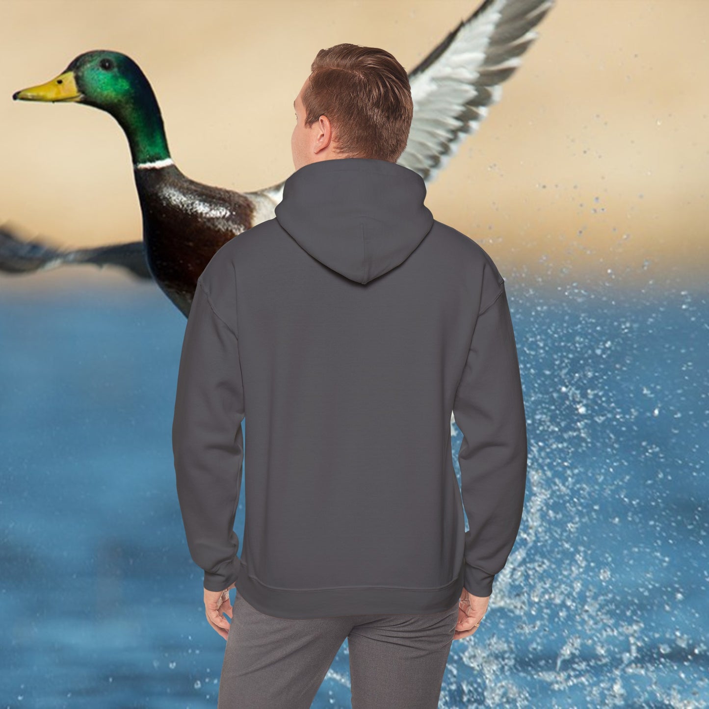 Unisex Heavy Blend™ Hooded Sweatshirt: Ducks, Bucks n' Trucks great for camping