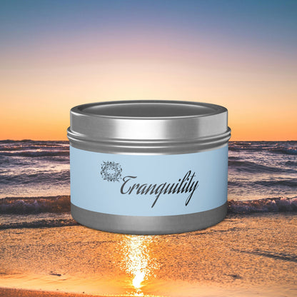 Tranquility Aromatherapy Tin Soy Candles 4oz, 8oz